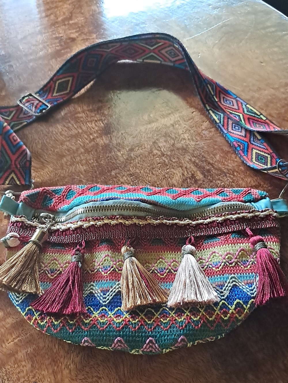 Bohemian Multicolor Tassel Crossbody Bag